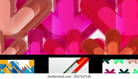 Vector geometric wallpaper design template set