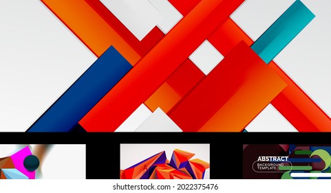 Conjunto de plantillas de diseño de fondo de pantalla geométrica