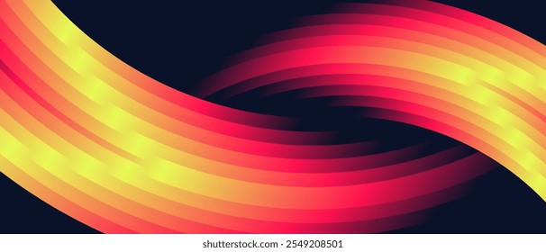 vector geometric wave abstract background in gradient colors