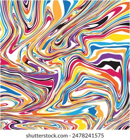 Vector geometric waves lines pattern. Abstract illustration wavy marbling background multicolor wallpaper graphic design.