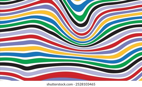 Vector geometric waves pattern. psychedelic illustration waves  background, multicolored marbling wallpaper graphic design.Wavy Swirl Seamless pattern.