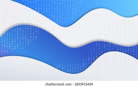 Vector geometric wavy shapes background. Simply modern silver snowy white and grey blue element for web or phone design.