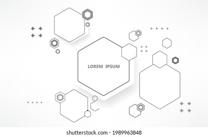 Vector geometric white background. Hexagon shape info graphic.