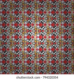 Vector geometric white, black and red seamless background.