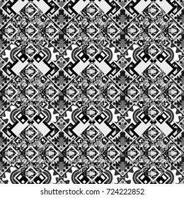 Vector geometric white, gray and black seamless background.