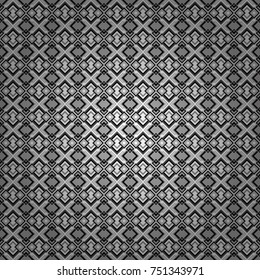 Vector geometric white, gray and black flat seamless pattern.