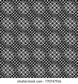 Vector geometric white, gray and black seamless background.