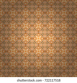 Vector geometric white, orange and beige flat seamless pattern.