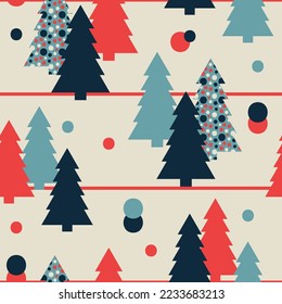 Vector geométrico invierno Navidad patrón sin fisuras