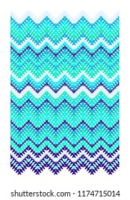 Vector geometric zigzag pattern in blue tones