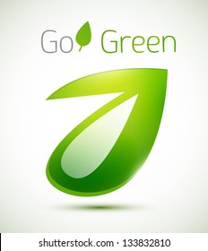 Vector geometrical 3d green leaf nature concept