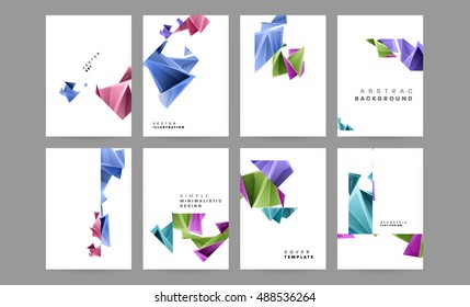 colección de fondo abstracto geométrico vectorial / patrones geométricos de estilo plano a la moda con polígonos para cubiertas comerciales / EPS10