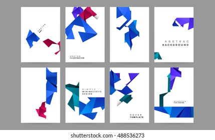colección de fondo abstracto geométrico vectorial / patrones geométricos de estilo plano a la moda con polígonos para cubiertas comerciales / EPS10
