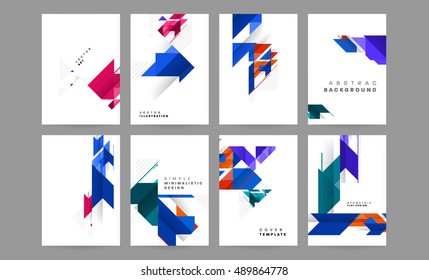 Kollektion abstrakter Vektorhintergründe / trendige geometrische Muster im flachen Stil mit Polygone für Geschäftsabschlüsse / EPS10