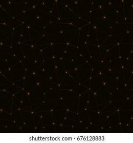 Vector geometrical background. Blazing dots and lines geometrical seamless pattern