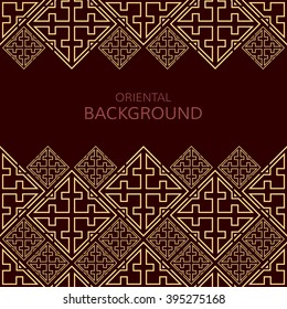 Vector geometrical background. Geometric eastern design. Islamic card.