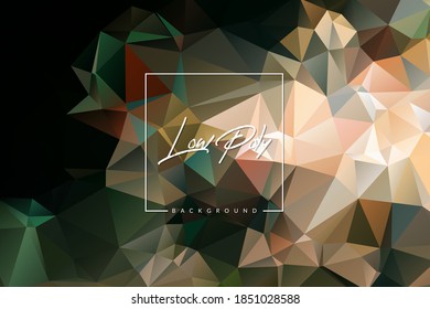 Vector geometrical background with triangles. Colorful low poly illustration for card, poster or wallpaper. Multicolor mosaic design element.