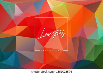 Vector geometrical background with triangles. Colorful low poly illustration for card, poster or wallpaper. Multicolor mosaic design element.