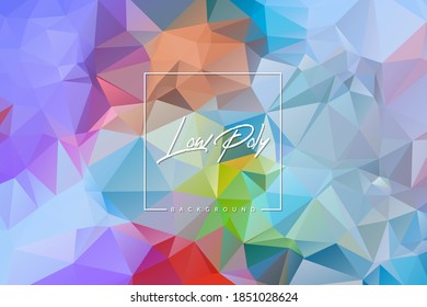 Vector geometrical background with triangles. Colorful low poly illustration for card, poster or wallpaper. Multicolor mosaic design element.