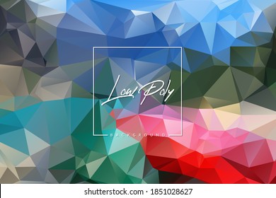 Vector geometrical background with triangles. Colorful low poly illustration for card, poster or wallpaper. Multicolor mosaic design element.