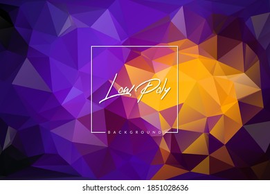 Fondo geométrico vectorial con triángulos. Ilustración colorida baja de poli para tarjeta, afiche o papel tapiz. Elemento de diseño de mosaico multicolor.