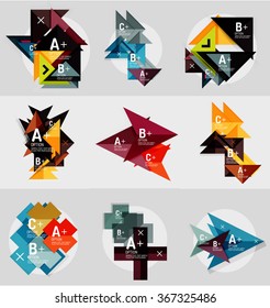 Vector geometrical banner set