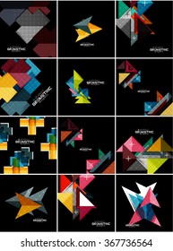Vector geometrical banner set
