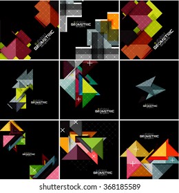Conjunto de banner geométrico vectorial
