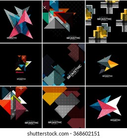 Vector geometrical banner set