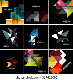 Vector geometrical banner set