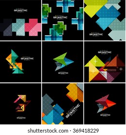 Conjunto de banner geométrico vectorial