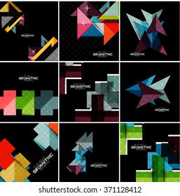 Vector geometrical banner set