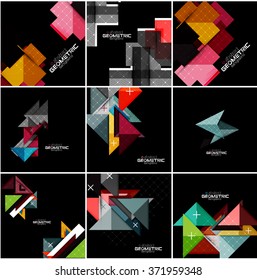 Vector geometrical banner set