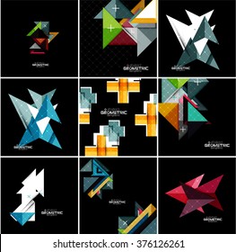 Vector geometrical banner set