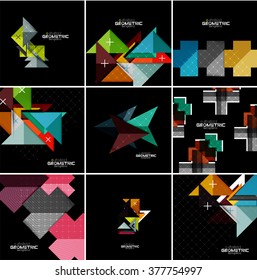 Conjunto de banner geométrico vectorial