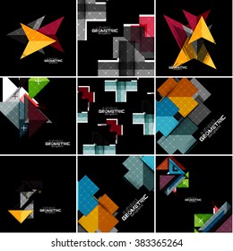Conjunto de banner geométrico vectorial