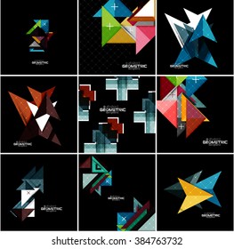 Conjunto de banner geométrico vectorial
