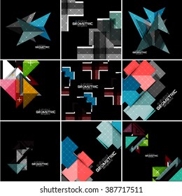 Conjunto de banner geométrico vectorial