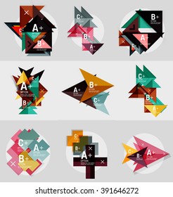 Geometrisches Vektorbanner-Set - Papierstil-Elemente für Infografiken, Geschäfts- oder Weblayouts, Etiketten