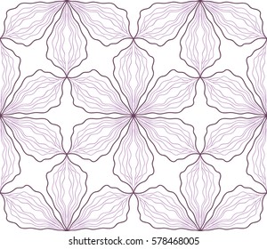 Vector geometrical flower seamless pattern in the form of orchids
