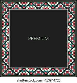 Vector geometrical frame. Geometric eastern design.