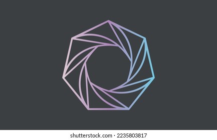 Vector geometrical icon isolated on gray background