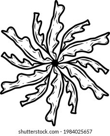 Vector geometrical illustration. Surface pattern design with geometrical round shapes, circles, spirals, stars. Abstract flat background