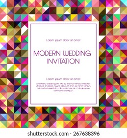 Vector geometrical invitation card.