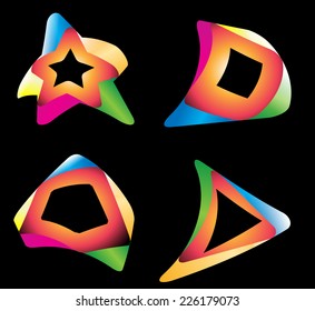 Vector Geometrical Logo Design Template . Infinite Loop Shape Creative Symbol Collection . 