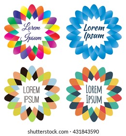 vector geometrical logos with petals and your text