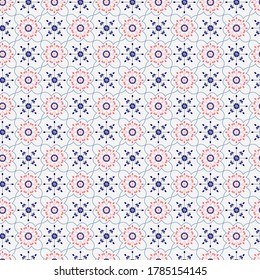 Vector Geometrical Print Ornament. Seamless Background for Ornate fabric texture pattern can be used for wallpaper, pattern fills, surface textures.
