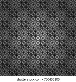 Vector geometrical seamless ornament. Seamless pattern in white, gray and black colors. Vector background with tiles and rhombus.