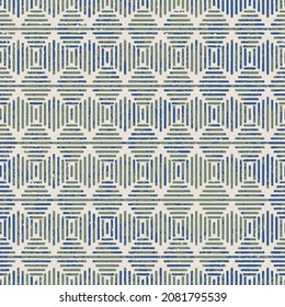 Vector geometrical seamless pattern. Line texture pattern in blue and green color.