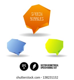 Vector Geometrical Speech Bubbles - Vector Illustration - Infographic Elements